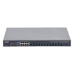Switch Capa 3 Administrable / 12 Puertos SFP+ 10G / 8 Puertos Gigabit / Conmutación 256 Gbps / Fuente de Alimentación Redundante AC