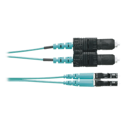 Jumper de Fibra Óptica / OM4 50/125 / LC-SC Duplex / OFNR Riser / Aqua / 2 m (6.56 pies)