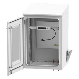 Gabinete Exterior IP / Rack 19" 16U / Acero Galvanizado / Ventilador con Termostato / Filtros Antipolvo / Aislante Térmico / Cerradura con Llave