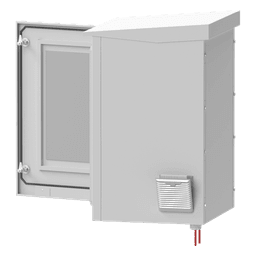 Gabinete Exterior IP / Rack 19" 24U / Ventiladores con Termostato / Acero Galvanizado / Filtro Antipartículas / Cerradura Doble
