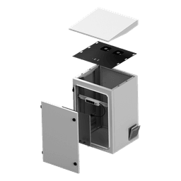 Gabinete Exterior IP / Rack 19" 24U / Ventiladores con Termostato / Acero Galvanizado / Filtro Antipartículas / Cerradura Doble