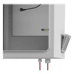 Gabinete Exterior IP / Rack 19" 24U / Ventiladores con Termostato / Acero Galvanizado / Filtro Antipartículas / Cerradura Doble