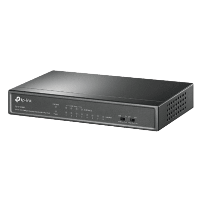 Switch PoE No Administrable / 8 puertos 10/100 Mbps / 4 puertos PoE 802.3af / Presupuesto 41 W / Extensión PoE hasta 250 m / 0.56 x 0.32 x 0.09 pies