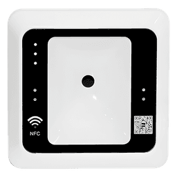 Lector QR y RFID / Salida Wiegand W26/W34/W66 / MIFARE 13.56 MHz / USB y RS485 / Lectura QR 5 cm / RFID 4 cm