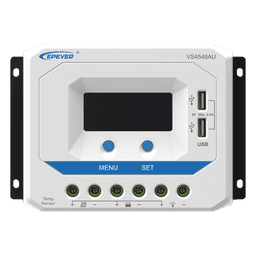 Controlador Solar de Carga PWM / 12/24/36/48 V Auto / 45 A / 96 V PV / Display LCD / USB 2.4 A / -25°C a 55°C