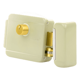 Cerradura Eléctrica / Doble Cerrojo / 12 VCA 2.5 A / Activación por Pulso 2 s / Exterior / Puerta Izquierda