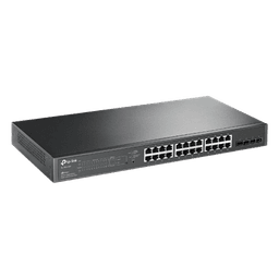 Switch PoE+ Administrable / 24 Puertos Gigabit / 4 Ranuras SFP / 250W PoE Total / SDN Cloud / Enrutamiento Estático