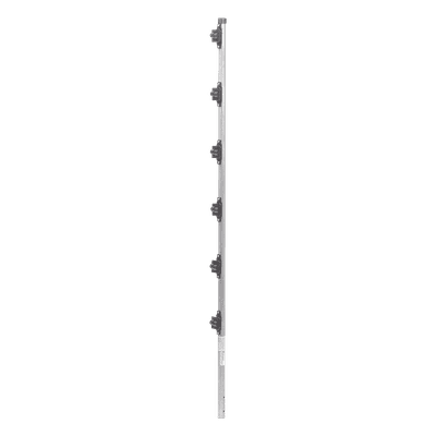 Poste para Cerca Electrificada / 6 Aisladores de Paso / Acero Galvanizado Calibre 18 / Altura 1.4 m (4.6 ft) / Fijación en Concreto / Intemperie