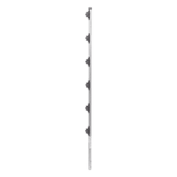 Poste para Cerca Electrificada / 6 Aisladores de Paso / Acero Galvanizado Calibre 18 / Altura 1.4 m (4.6 ft) / Fijación en Concreto / Intemperie