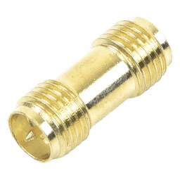 Adaptador Coaxial RF / SMA Hembra Inverso a SMA Hembra Inverso / Montaje en Línea / Cuerpo Bronce con Oro / Aislante Teflón