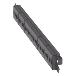 Panel de Parcheo / 24 Puertos / Cat 5e / 1 UR / Plano / Negro