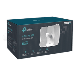 CPE de Exterior / 5 GHz AC 867 Mbps / Antena 23 dBi / PoE Pasivo / Alcance 60 m (197 ft) / IP65