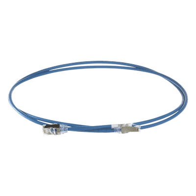 Patch Cord Cat6A / 28 AWG Diámetro Reducido / S/FTP Blindado / CM/LS0H / 1.5 m (4.92 ft) / Azul
