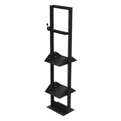 Rack 19" / 45 UR / 2 Charolas / PDU 8 Tomas / Doble Perforación / Estructura Reforzada