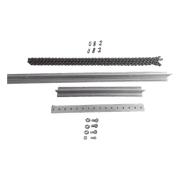 Extensión de Riel Tipo T / 1 m (3.3 ft) / Cadena de Alta Resistencia 2 m (6.6 ft) / Conector Modular / Bracket y Tornillería Incluidos