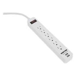Multicontacto / 6 Contactos Aterrizados / 2 Puertos USB / 13 A / 300 Joules / Cable 50 cm (1.64 ft)
