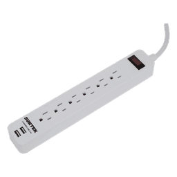 Multicontacto / 6 Contactos Aterrizados / 2 Puertos USB / 13 A / 300 Joules / Cable 50 cm (1.64 ft)