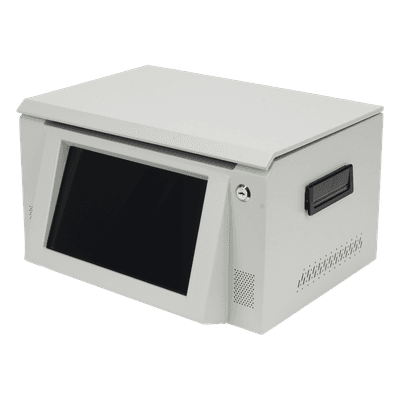 Estación de Descarga para Body Cam / 8 Puertos / Pantalla Táctil 10 Pulgadas / Ethernet 1000 Mbps / Almacenamiento 36 TB / Android Integrado