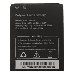 Batería de Respaldo para Bodycam / 3050 mAh / 11.59 Wh / 3.8 VCC / Carga 4.35 VCC / 52 x 42 x 11 mm
