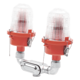 Lámpara de Obstrucción Aeronáutica / Luz Fija Tipo L-810 / Doble LED Rojo / 120-240 Vca / 360° Cobertura Horizontal / IR 850 nm
