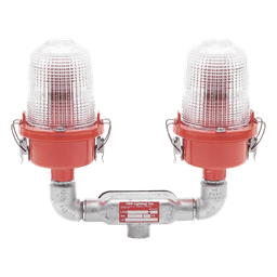 Lámpara de Obstrucción Aeronáutica / Luz Fija Tipo L-810 / Doble LED Rojo / 120-240 Vca / 360° Cobertura Horizontal / IR 850 nm