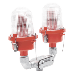Lámpara de Obstrucción Aeronáutica / Luz Fija Tipo L-810 / Doble LED Rojo / 120-240 Vca / 360° Cobertura Horizontal / IR 850 nm