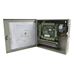 Controlador de Acceso / 4 Puertas / 8 Lectores Huella y Tarjeta / 100,000 Tarjetas / 300,000 Eventos / TCP-IP / Integración Video / Gabinete con Fuente 12V DC 8A