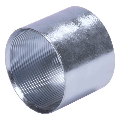 Cople Galvanizado / 1/2" (13mm) Pared Gruesa / Rosca Estándar / Interior / Etiqueta Amarilla