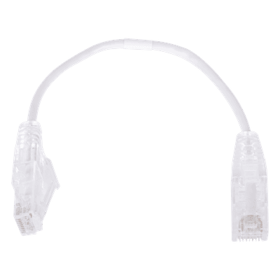 Cable de Parcheo Slim UTP Cat6 / 20 cm (0.66 ft) / 28 AWG / Blanco / RJ45