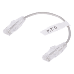 Cable de Parcheo Slim UTP Cat6 / 20 cm (0.66 ft) / 28 AWG / Conectores RJ45 Chapados en Oro / Gris