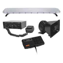 Kit de Equipamiento para Unidades de Seguridad Pública / Barra LED 132 LEDs Hyperlux / Sirena 100W / Control de Tráfico Ámbar / IP65 / SAE