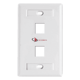 Placa de Pared Keystone / 2 Salidas / Color Blanco / Compatible con Jacks Z-MAX y MAX