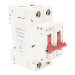 Interruptor Termomagnético DC / 2 Polos / 20 A / 800 VCC / Curva C / 6 kA / Riel DIN