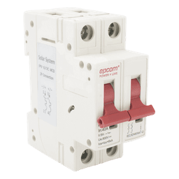 Interruptor Termomagnético 2P / 40 A / 800 V CC / Curva C / 6 kA / Riel DIN