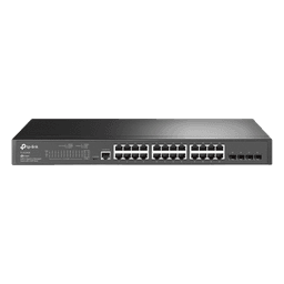 Switch Gigabit Administrable / 24 Puertos RJ45 / 4 Puertos SFP 1G / 56 Gbps / Sin Ventilador / Omada SDN