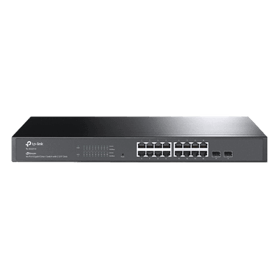 Switch Administrable / 16 Puertos Gigabit RJ45 / 2 Puertos SFP 1G / Rendimiento 36 Gbps / Sin Ventilador / Gestión Centralizada OMADA