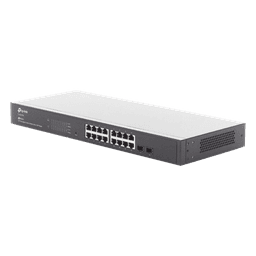Switch Administrable / 16 Puertos Gigabit RJ45 / 2 Puertos SFP 1G / Rendimiento 36 Gbps / Sin Ventilador / Gestión Centralizada OMADA
