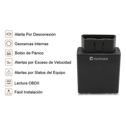 Rastreador GPS Vehicular 4G / Conexión OBD-II / Bluetooth y WiFi / Batería 200 mAh / -20°C a 55°C
