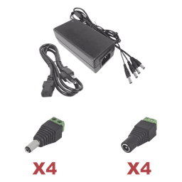 Kit de Fuente de Poder / 12 VCC / 5 A / 4 Canales / 110-220 VCA / 0.38 x 0.20 x 0.11 pies