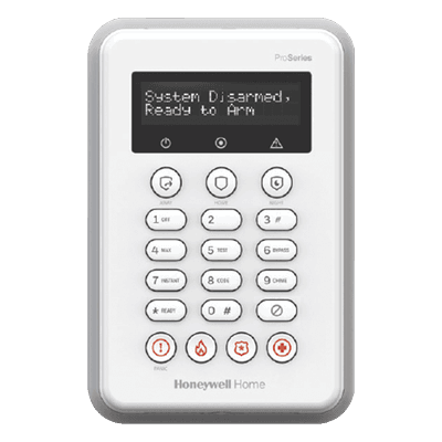 Teclado Inalámbrico / Pantalla Alfanumérica Retroiluminada / Alcance 92 m (301.8 ft) / Armado Stay-Away / 2.4 GHz / 5 Años Batería