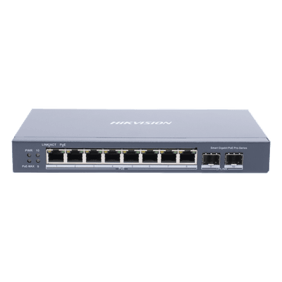 Switch Administrable PoE+ / 8 Puertos Gigabit / 2 SFP / Extensión 300 m (984.3 ft) / 110 W / Gestión en la Nube