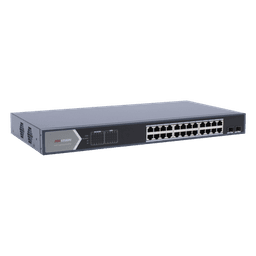 Switch PoE+ Administrable / 24 Puertos Gigabit / 2 Puertos SFP / PoE Extendido 250 m (820.2 ft) / 370 W / 56 Gbps