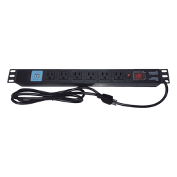 PDU Horizontal / 6 Contactos NEMA 5-15R / 2 Puertos USB 5V/2.1A / 1UR / 19" / 1875 W / Cable 1.80 m (5.9 ft)