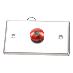 Botón de Parada de Emergencia / Contacto NO/NC / LED 12 VCC / Acero Inoxidable / Ø 16 mm / Placa 115 x 70 x 32 mm