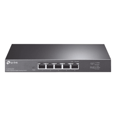 Switch / 5 Puertos / 2.5 Gbps / No Administrable / Escritorio / 25 Gbps Capacidad de Conmutación / Sin Ventilador / Carcasa Metálica
