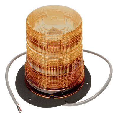 Estrobo LED / Ámbar / Montaje Permanente / 12-24 VCC / 360° Visibilidad / 16.8 x 14 cm / Doble Flasheo