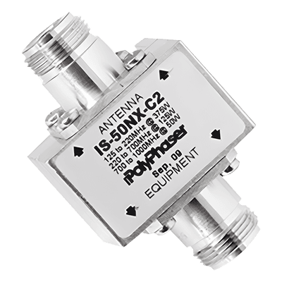 Protector Coaxial RF / 125-1000 MHz / 50 Ω / Conectores N Hembra / 50 kA / Tubo de Gas