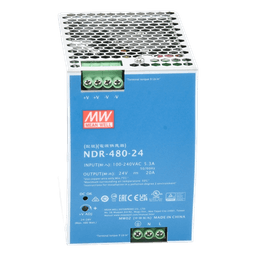 Fuente de Poder Industrial / 480W / Salida 24Vcc 20A / Entrada 100-240Vca / Eficiencia 92.5% / Riel DIN