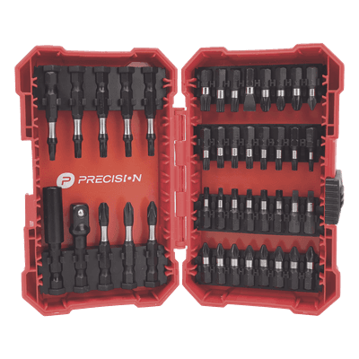 Juego de Puntas para Taladro / 42 Piezas / Entrada Hexagonal 1/4" / Acero S2 / Estuche Resistente a Impactos