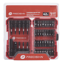 Juego de Puntas para Taladro / 42 Piezas / Entrada Hexagonal 1/4" / Acero S2 / Estuche Resistente a Impactos